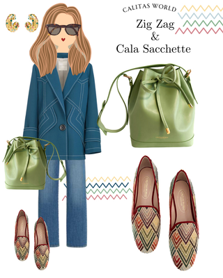 Calita Shoes LOAFERS JACQUARD MULTICOLOR ZIGZAG Última moda