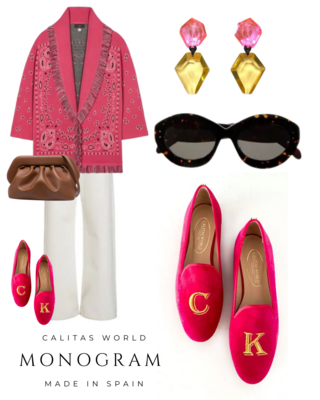 Calita Shoes LOAFERS FUCHSIA SUEDE​ ALICE MONOGRAM Ofertas de temporada