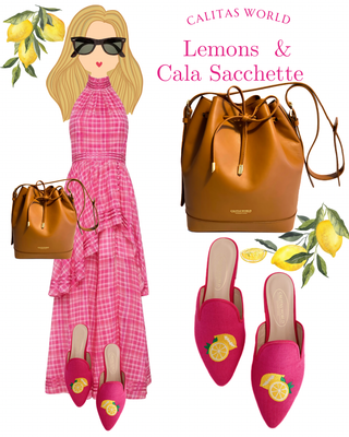 Calita Shoes MULES LINEN FUCHSIA 11CO CO5 LEMON Mejor oferta