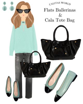 Calita Shoes BALLERINAS FLATS SORBETE PELLE (SORBETE 4421) R570 BLACK TOE Precio de fábrica