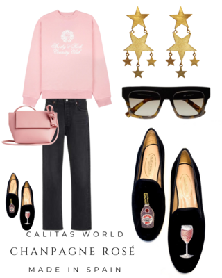 Calita Shoes ​LOAFERS BLACK VELVET CHAMPAGNE ROSÉ En línea