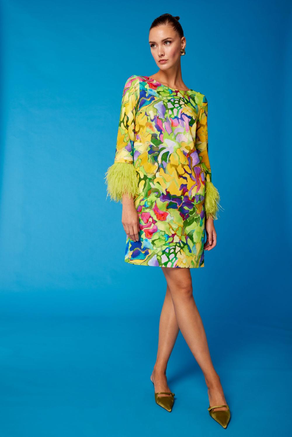 Carla ruiz Ref. 51665 Vestido recto plumas