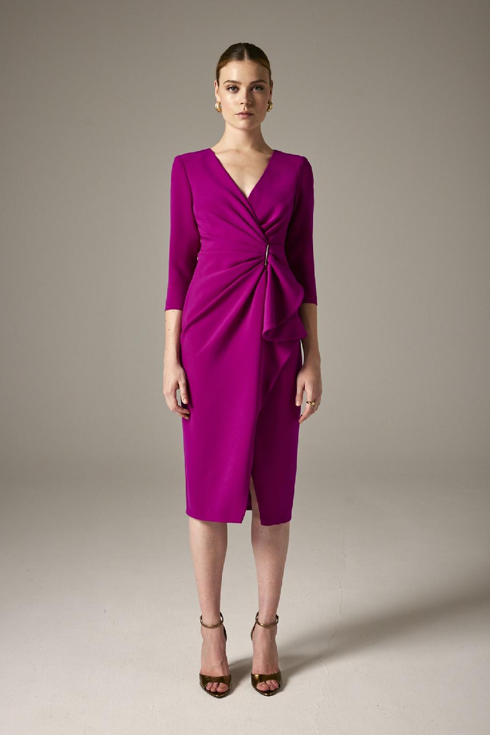 Carla ruiz Ref. 51005 Vestido midi cruzado Descuento por venta flash