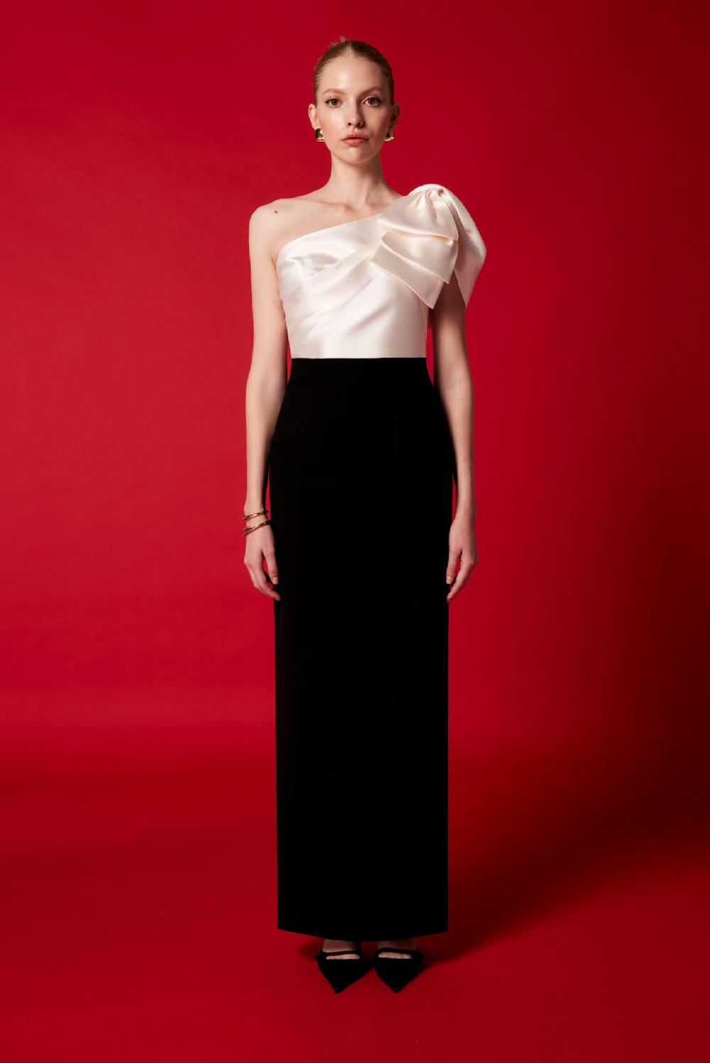 Carla ruiz Ref. 51535 Vestido asimetrico combi Liquidación