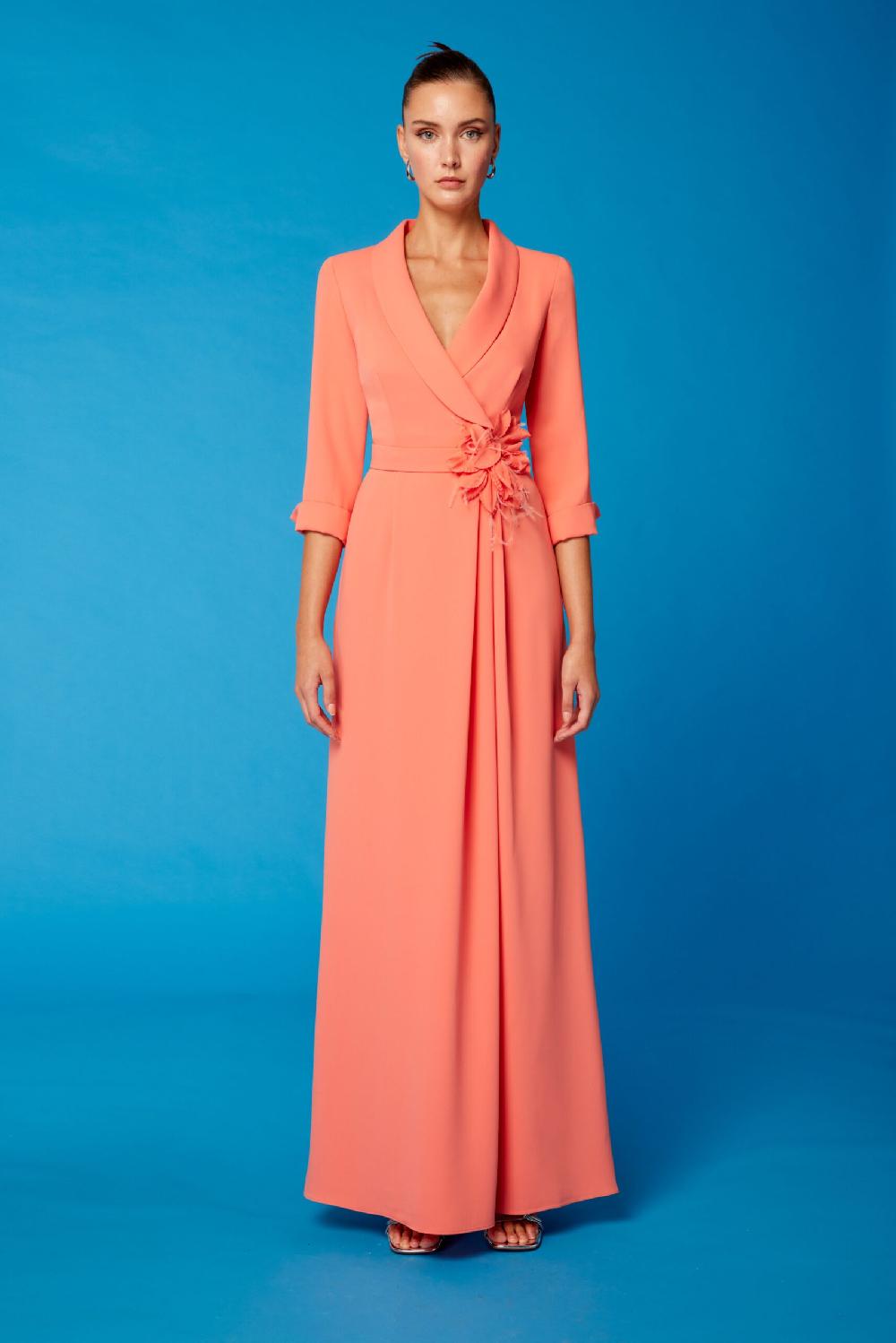 Carla ruiz Ref. 51605 Vestido madrina cuello smoking ÚLTIMAS EDICIONES