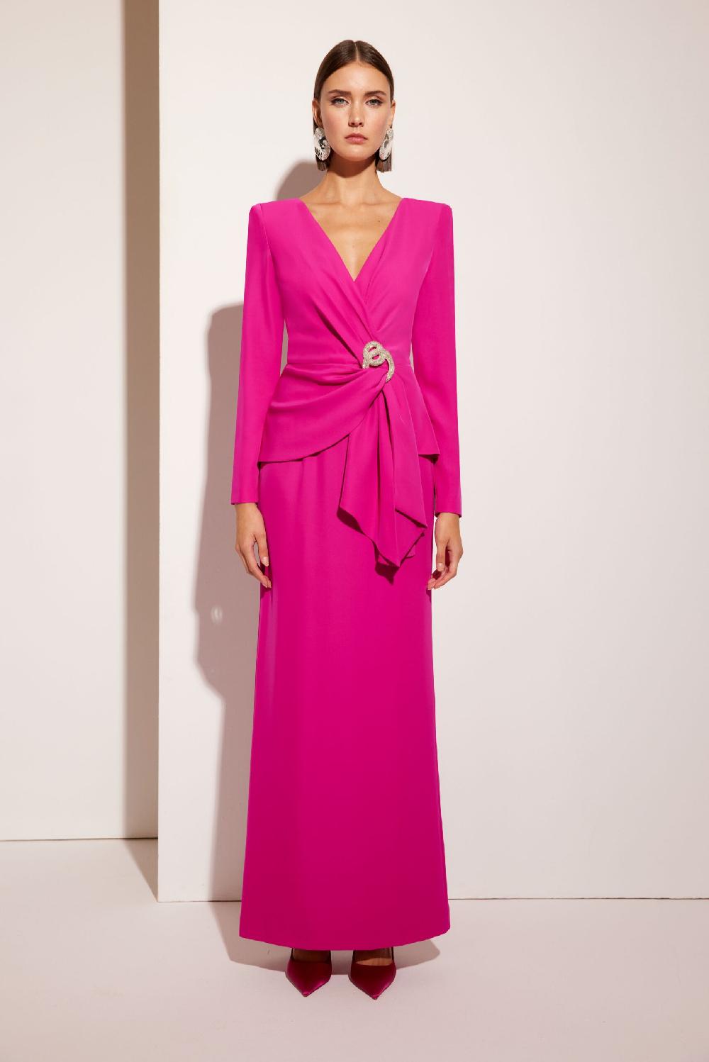 Carla ruiz Ref. 51607 Vestido madrina escote cruzado Solo hoy