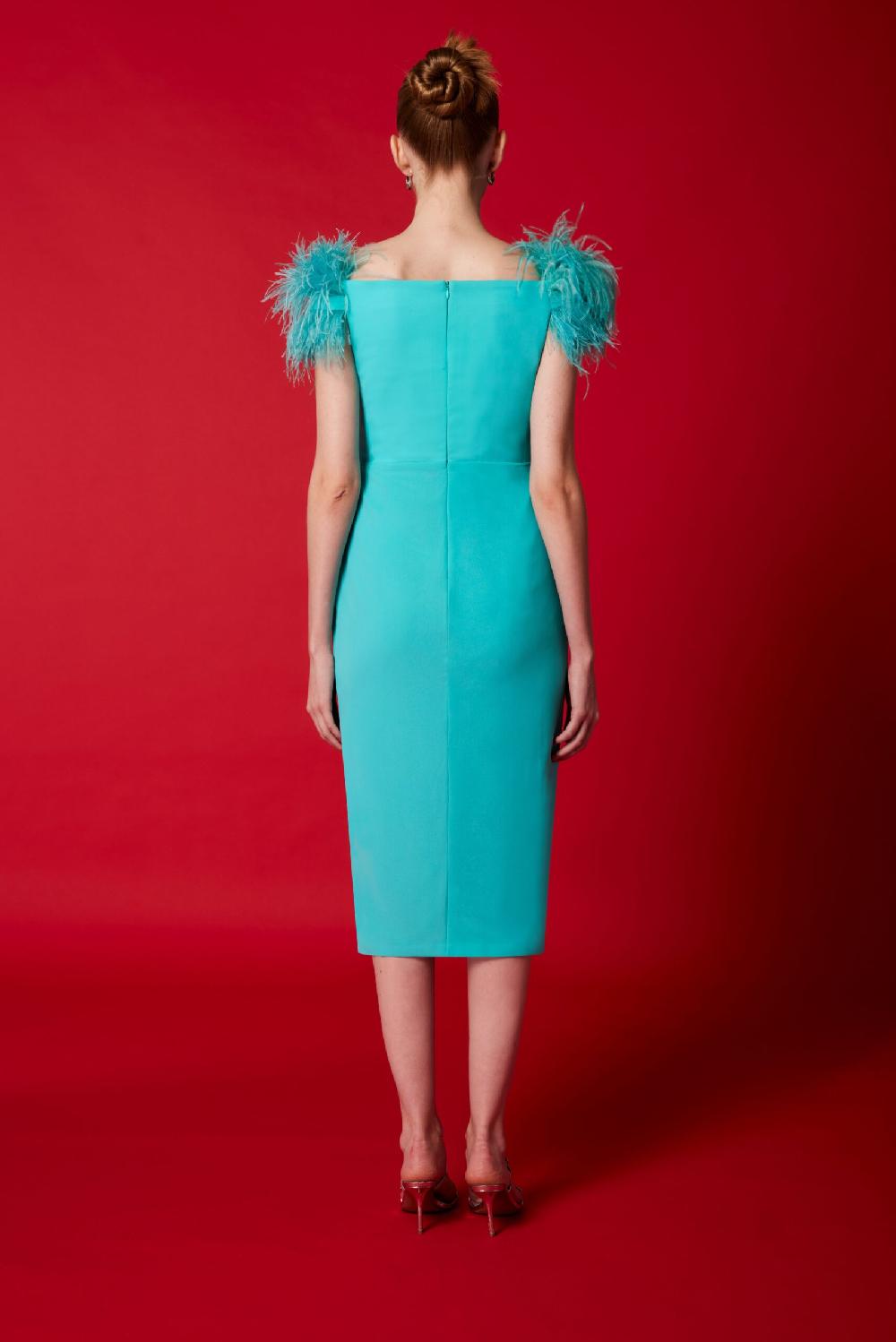 Carla ruiz Ref. 51635 Vestido midi plumas Superdescuento
