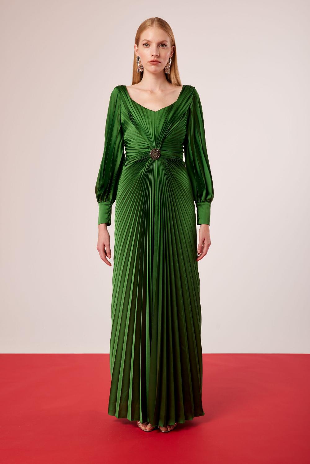 Carla ruiz Ref. 51584 Vestido madrina plisado Envío internacional gratuito