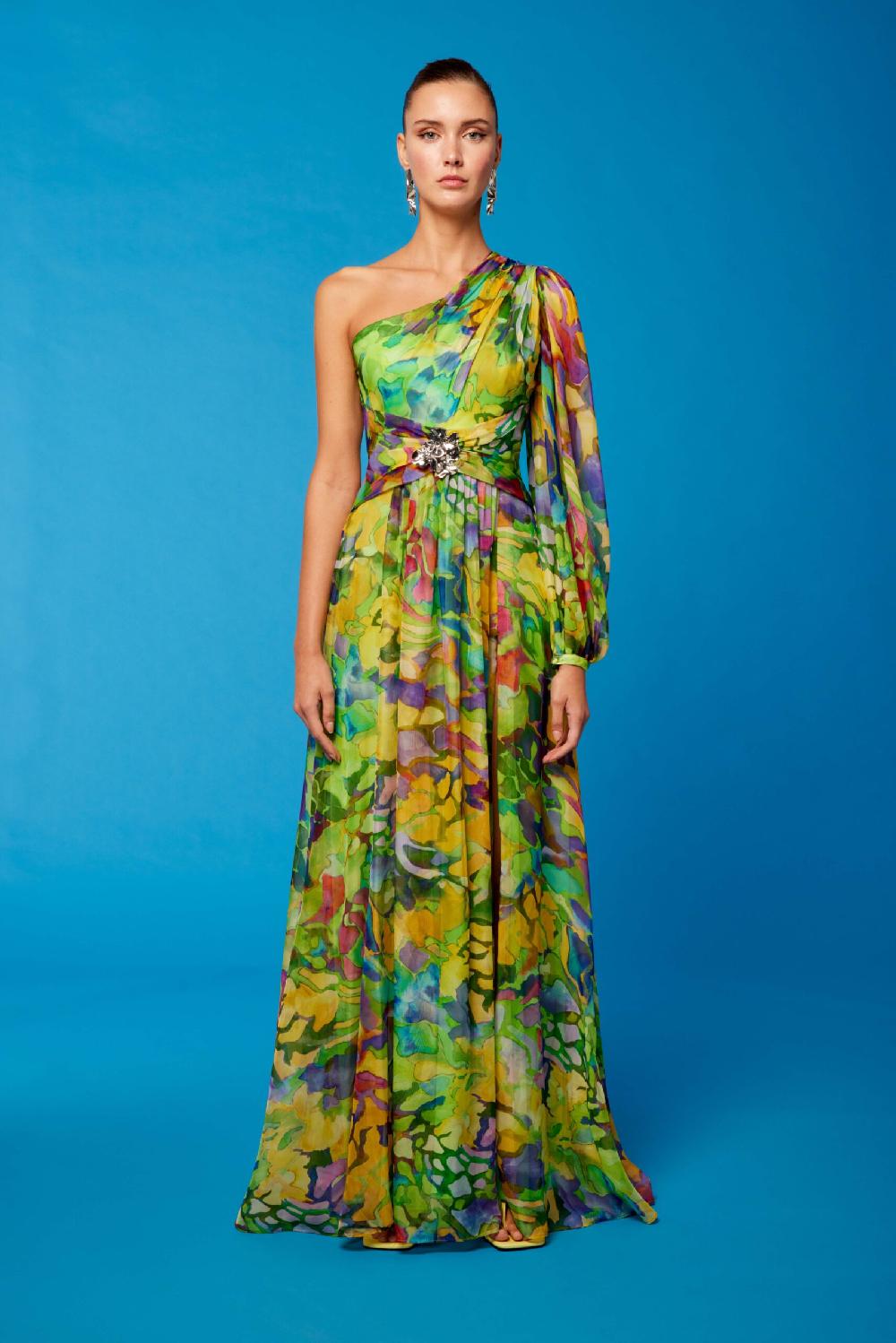 Carla ruiz Ref. 51668 Vestido gasa lg asimetrico Grandes ahorros