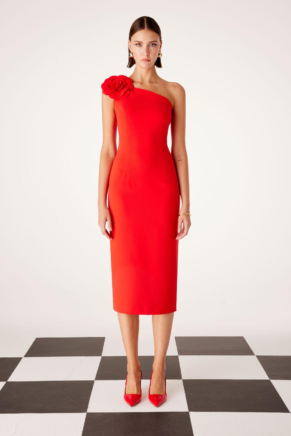Carla ruiz Ref. 51508 Vestido asimetrico flores Devoluciones gratuitas