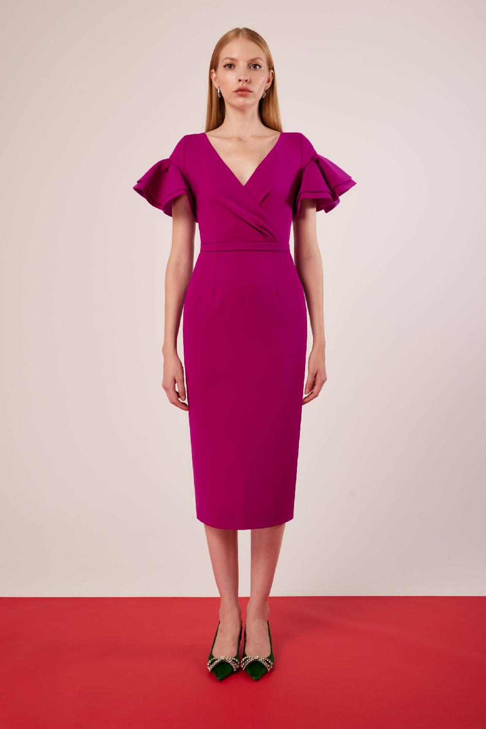 Carla ruiz Ref. 51512 Vestido mangas volantes Liquidación