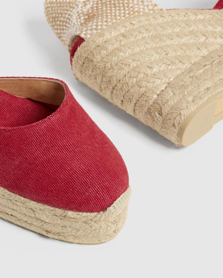 Castañer CASTAÑER ALPARGATAS CUÑA CAROL ROJO CARMÍN MUJER – Castañer Precio de fábrica