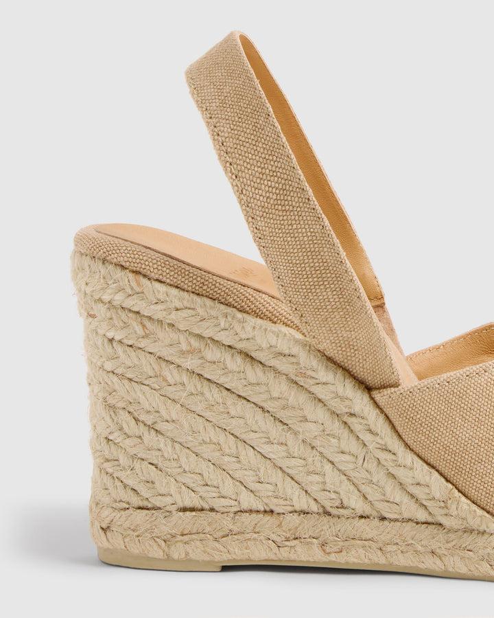 Castañer CASTAÑER | Sandalias Brisa en algodón orgánico acabado lavado y cuña de 9cm. – Castañer Promoción trimestral