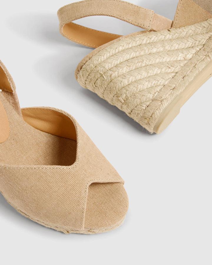 Castañer CASTAÑER | Sandalias Brisa en algodón orgánico acabado lavado y cuña de 9cm. – Castañer Promoción trimestral