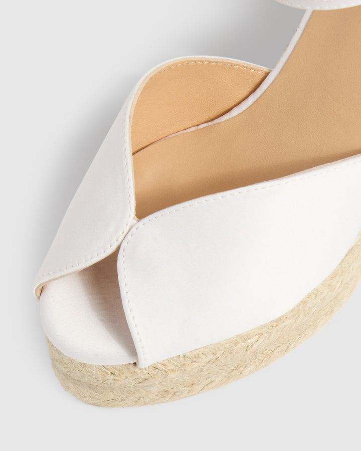 Castañer CASTAÑER | Alpargatas Bianca en raso cierre mediante lazada doble plataforma y altura de 11cm. – Castañer Liquidación