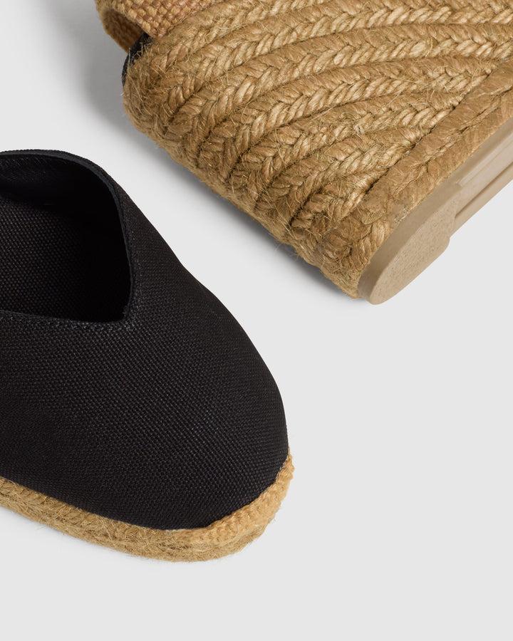 Castañer CASTAÑER | Alpargatas Chiara en algodón orgánico cierre mediante lazada y cuña de 9cm. – Castañer Liquidación