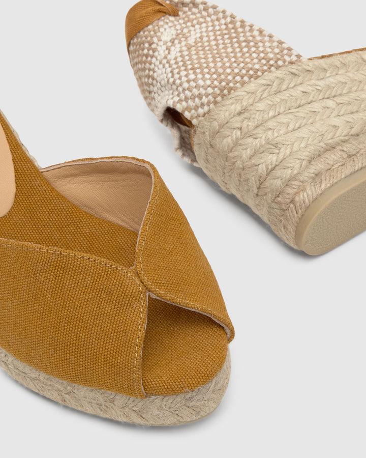 Castañer Alpargata de Mujer estilo Sandalia con Cuña de 7cm de altura | Castañer Oferta especial