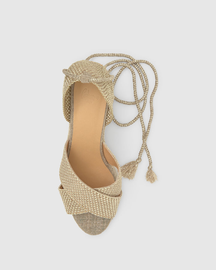 Castañer Alpargata de Mujer estilo Sandalia con Cuña de 9cm de altura | Castañer Ventas relámpago