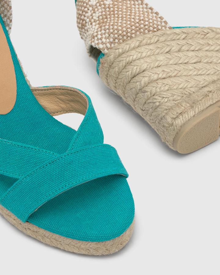 Castañer Alpargata de Mujer estilo Sandalia con Cuña de 9cm de altura | Castañer Rebajas de fábrica