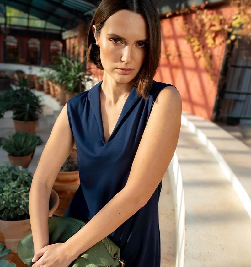 Chie mihara VESTIDO DERINA AZUL MARINO Rebajas de fábrica