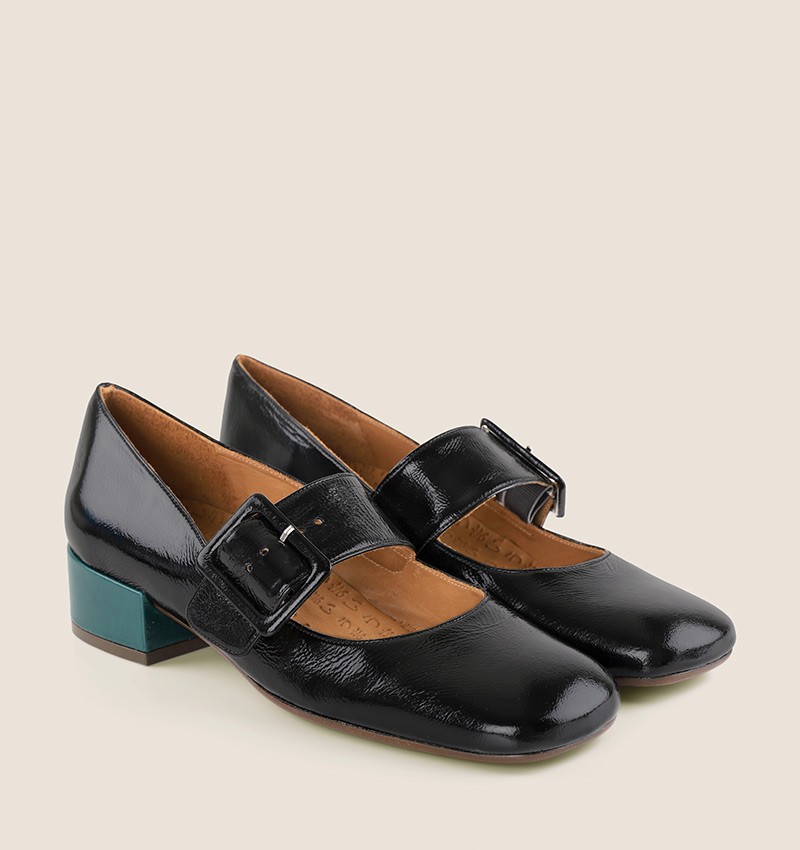 Chie mihara UNARI BLACK GREEN Oferta especial