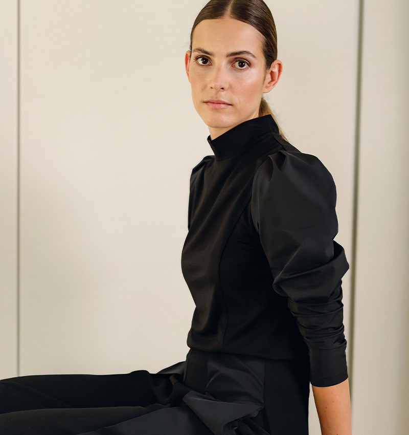 Chie mihara TOP BRENDA NEGRO Envío gratis