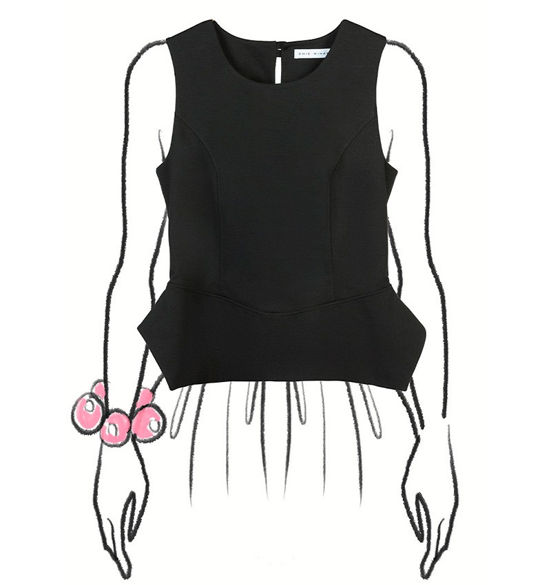Chie mihara TOP LUCI NEGRO Descuento por venta flash