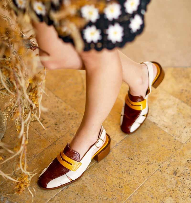Chie mihara SENDAL WHITE AND BROWN
