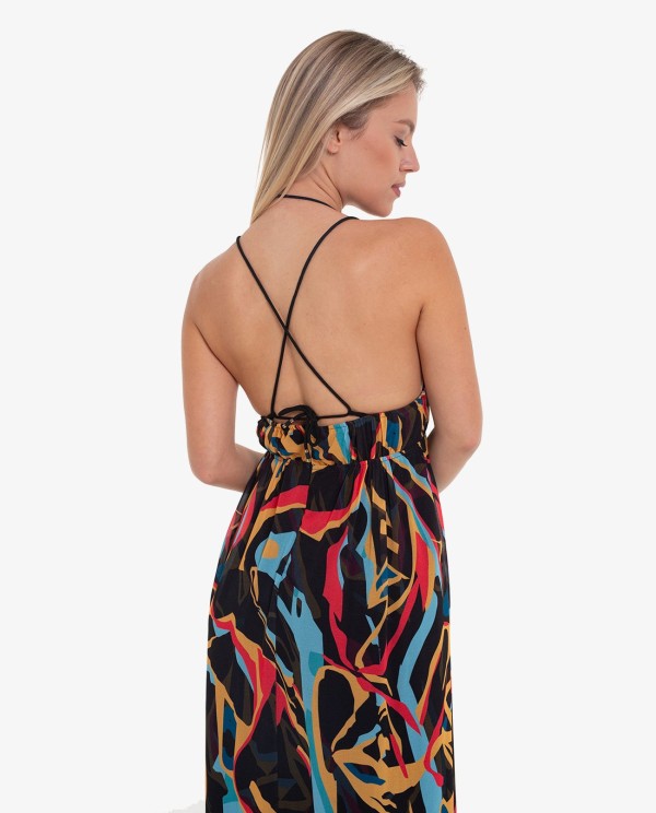 Cuplé MAXIVESTIDO ESPALDA GASA ESTAMPADO ARTIST Oferta especial de fábrica
