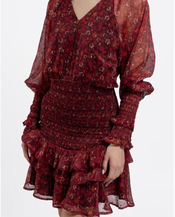 Cuplé MINI VESTIDO DRAPEADO CINTURA GASA ESTAMPADO FLORE Gran oferta