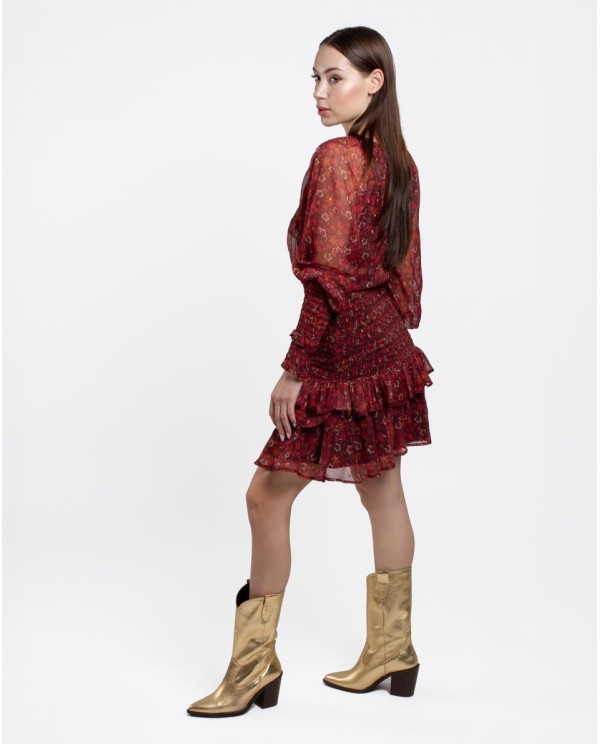 Cuplé MINI VESTIDO DRAPEADO CINTURA GASA ESTAMPADO FLORE Gran oferta