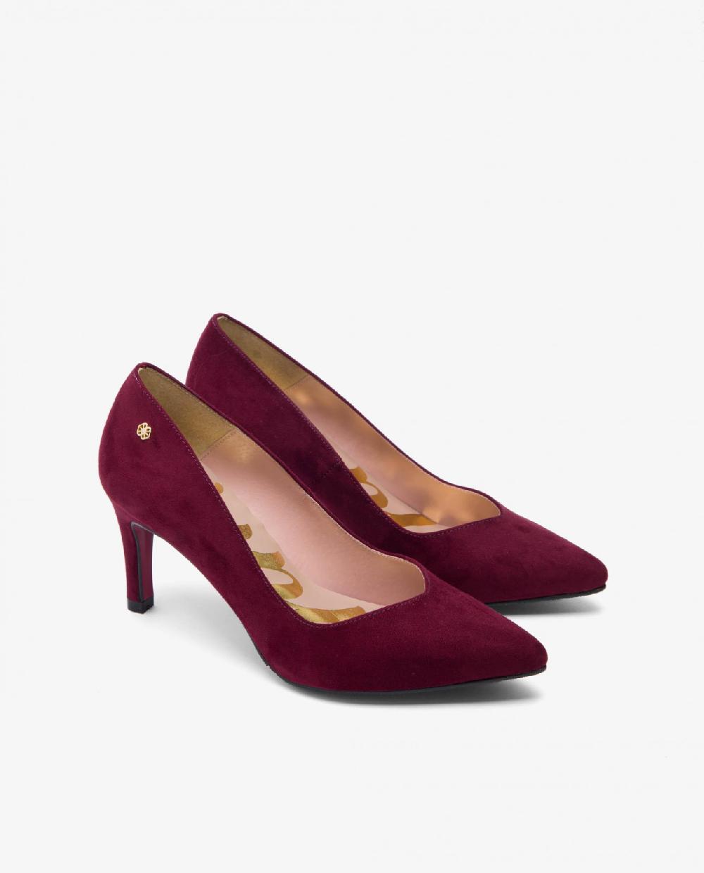 Cuplé SALÓN BURDEOS DE ULTRASUEDE CON PUNTA FINA Y TACÓN MEDIO Oferta exclusiva