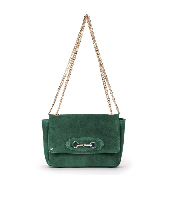 Cuplé BANDOLERA DE SERRAJE VERDE CON CADENA DORADA