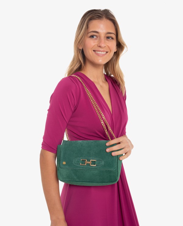 Cuplé BANDOLERA DE SERRAJE VERDE CON CADENA DORADA Tienda
