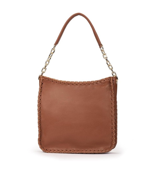 Cuplé BOLSO HOBO DE PIEL CUERO CON PESPUNTES Y CADENA DORADA Mejor oferta