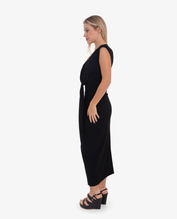 Cuplé VESTIDO AJUSTADO CON ESCOTE Y NUDO COLOR NEGRO Promoción trimestral