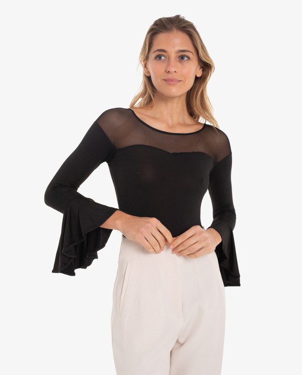 Cuplé BODY VOLANTES PUNTO NEGRO