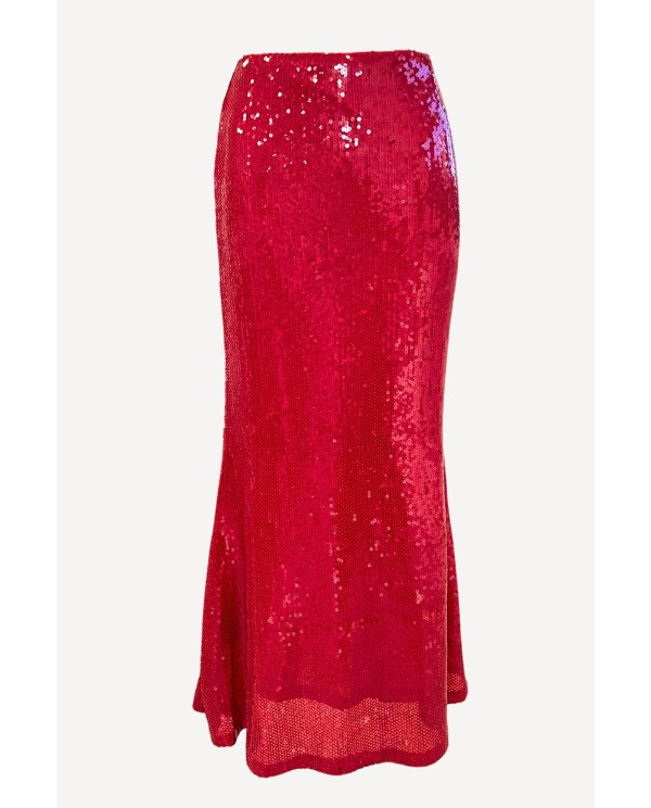 Cuplé FALDA MIDI DE LENTEJUELAS ROJAS