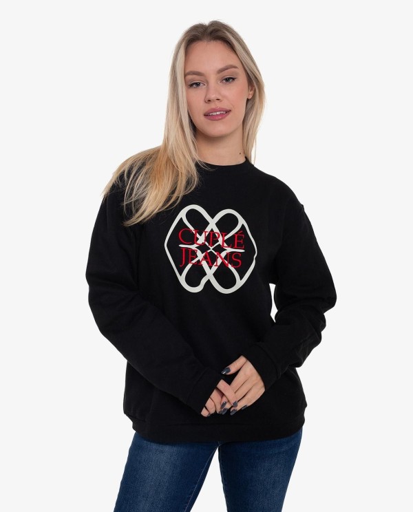 Cuplé SUDADERA NEGRA EN ALGODON CON LOGO CUPLE JEANS