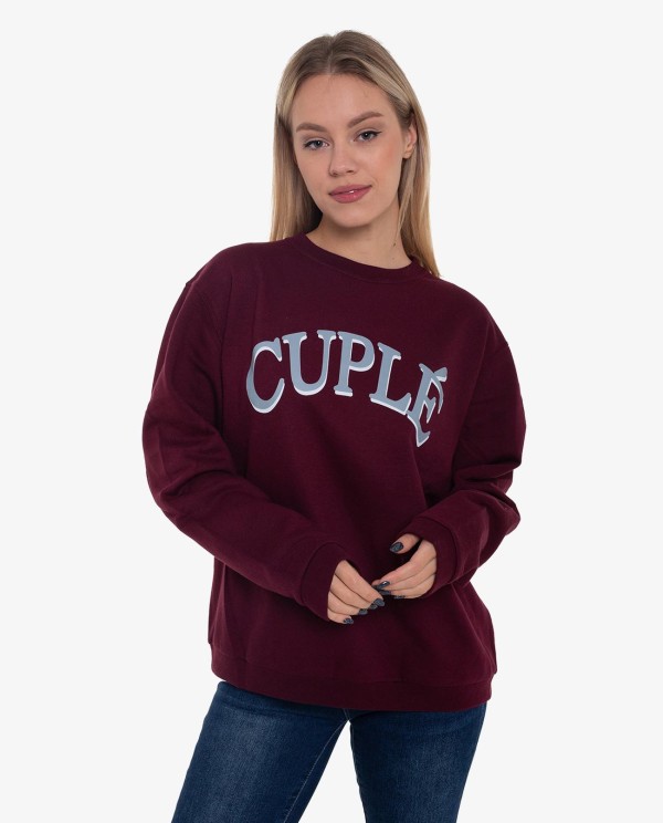 Cuplé SUDADERA BURDEOS EN ALGODON CON LOGO CUPLÉ