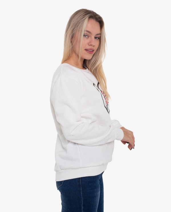Cuplé SUDADERA BLANCA EN ALGODON CON LOGO CUPLE JEANS Venta caliente