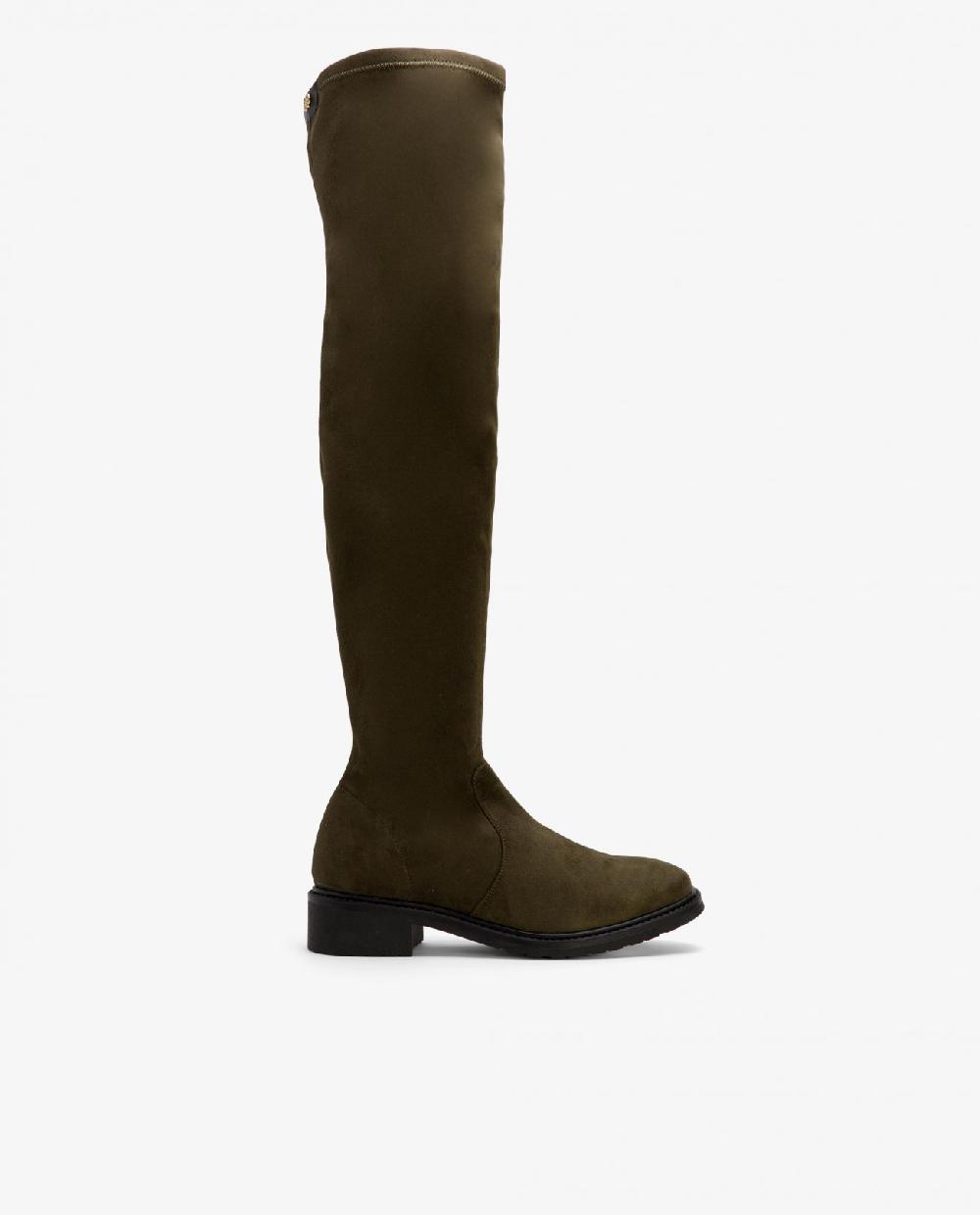Cuplé BOTA ALTA DE ULTRASUEDE COLOR VERDE CON TACÓN BAJO