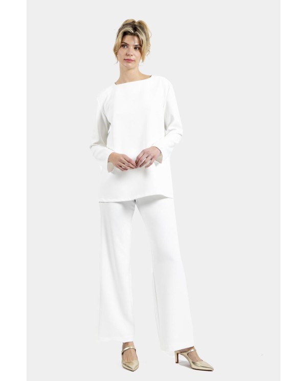 Cuplé BLUSA LARGA CREP BLANCO