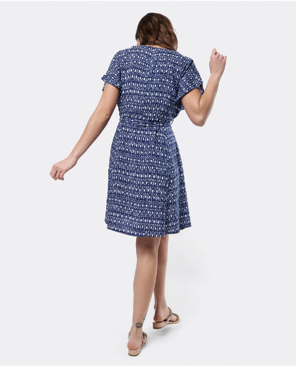 Cuplé VESTIDO MINI ANUDADO VISCOSA GEOMETRICO AZUL Outlet online