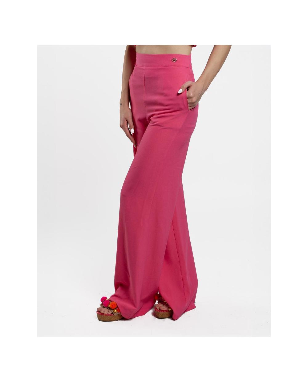 Cuplé PANTALON CAMPANA CREP FUCSIA Gran oferta