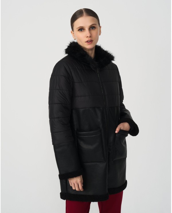 Cuplé PARKA POLIPIEL NYLON NEGRO