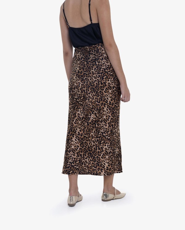 Cuplé FALDA MIDI CON ESTAMPADO DE LEOPARDO Grandes descuentos