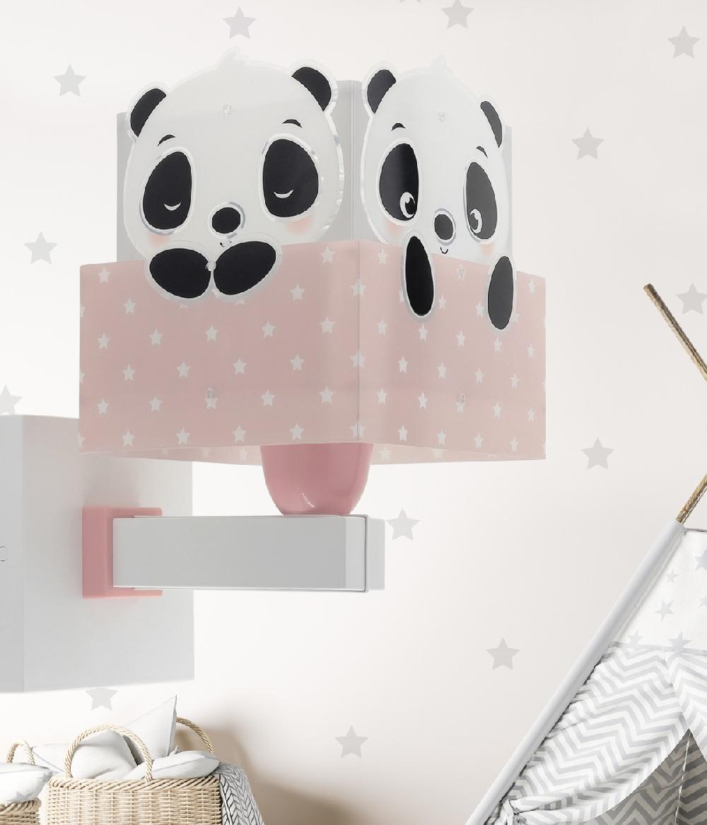 Dansi Aplique de pared infantil Panda rosa