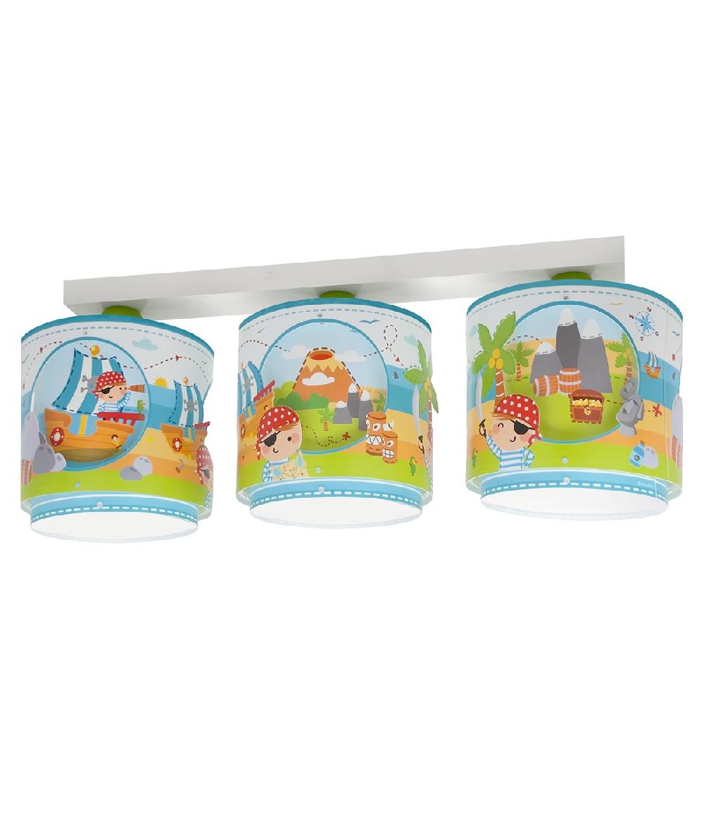 Dansi Plafón De Techo Infantil 3 Luces Pirate Island Isla Pirata Rebajas de fábrica