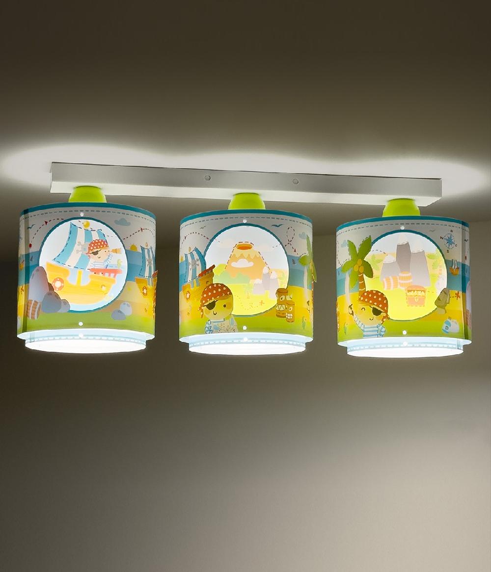 Dansi Plafón De Techo Infantil 3 Luces Pirate Island Isla Pirata Rebajas de fábrica
